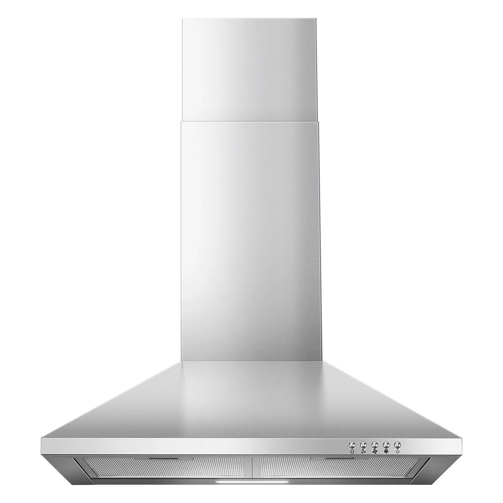Range Hood 24 inch Range Hood Stainless Steel Oven Vent Hood,Wall Mount Kitchen Hood,Ducted/Ductless Chimney-Style Kitchen Exhaust Hood with Push Button Control,Stove Vent Hood with 3-speed Fan