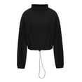 thumbnail image 7 of qolati 2024 Fall Sweatshirts for Women Shaker Cozy Long Sleeve Cropped Pullover Sweater Casual Stand Collar Fuzzy Fleece Blouse Tops with Pockets, 7 of 7