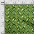 thumbnail image 1 of oneOone Velvet Forest Green Fabric Chevron Geometric Sewing Material Print Fabric By The Yard 58 Inch Wide, 1 of 5