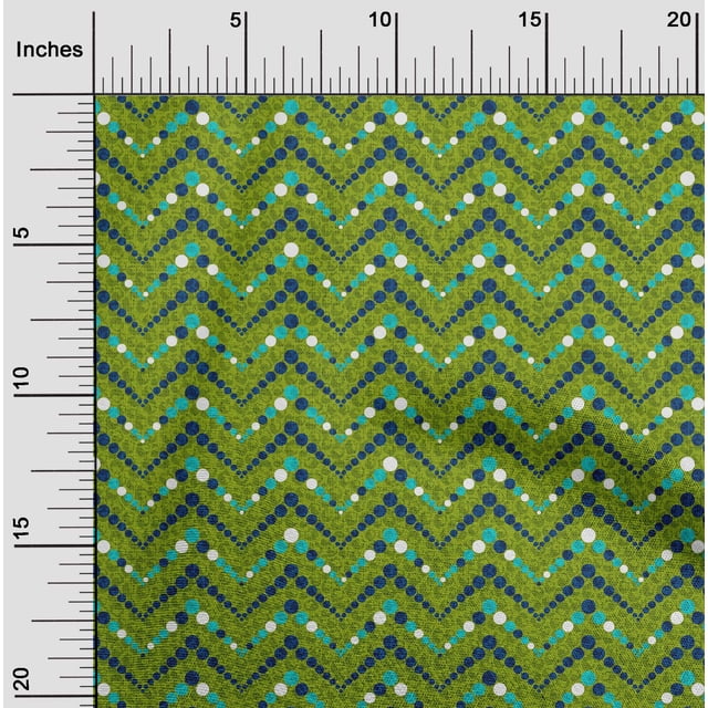 oneOone Velvet Forest Green Fabric Chevron Geometric Sewing Material Print Fabric By The Yard 58 Inch Wide