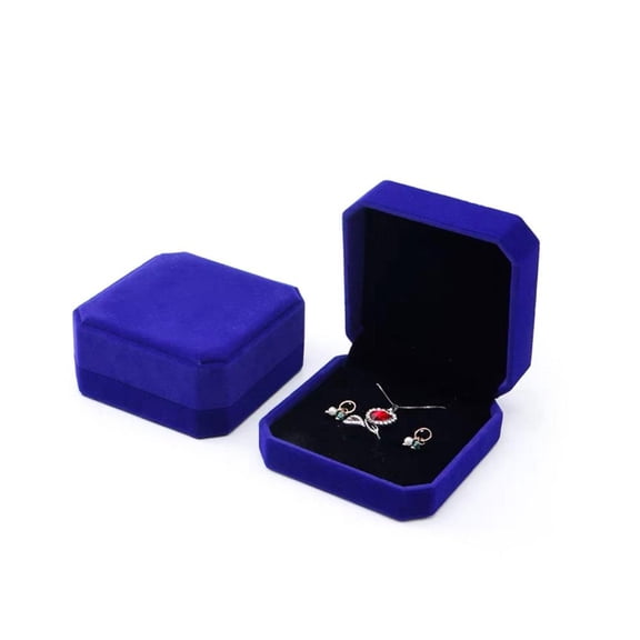 Portable Velvet Jewelary Box Necklace Ring Earrings Three-piece Set Storage Box Display Holder Wedding Valentine's Day Gift Packaging Case