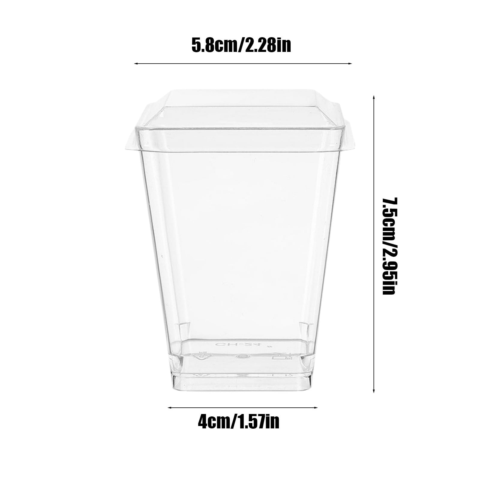 IPEWLEX 20-Pack Clear Disposable Plastic Dessert Cups with Flat Lid - Stereoscopic Jelly Cups for Mini Cakes, Pudding, and More - Convenient and Environmentally Friendly