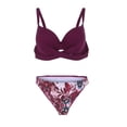 thumbnail image 6 of XEGLSBU Swim Suits for Women 1 Piece Full Coverage Women High Waist Bikinis 2026 3 Piece Bikini Set Cover up Swimsuit for Women Long Sleeve Push up Swimwear Beach Wear Suit Dark Purple Size M, 6 of 9