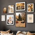 thumbnail image 2 of Pintura en lienzo abstracta de hojas de pueblo y calabaza de otoño, carteles nórdicos e impresiones de imágenes para decoración del hogar, 2 of 5