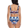thumbnail image 3 of Kdxio Cute Gnomes in USA Print Women's 2 Piece High Waisted Wrap Spaghetti Strap Summer Swimsuit Bikini Set-Medium, 3 of 7