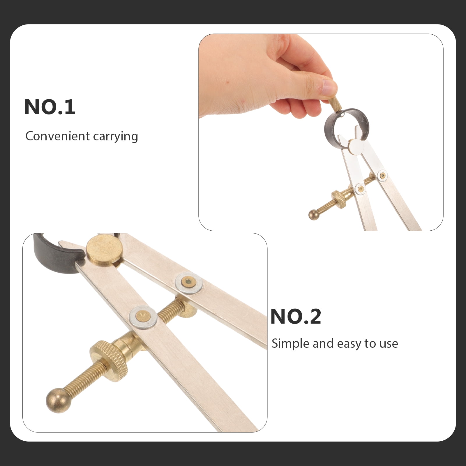 Drafting Scribe Professional Geometry Tool Professional Alloy Leather Divider Compass ...