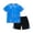 #A Blue, variant on Adarl Boys Athletic Shorts Set 2 Piece Quick Dry Short Sleeve T-Shirt and Mesh Shorts Soccer Set Sizes 4-14 Years
