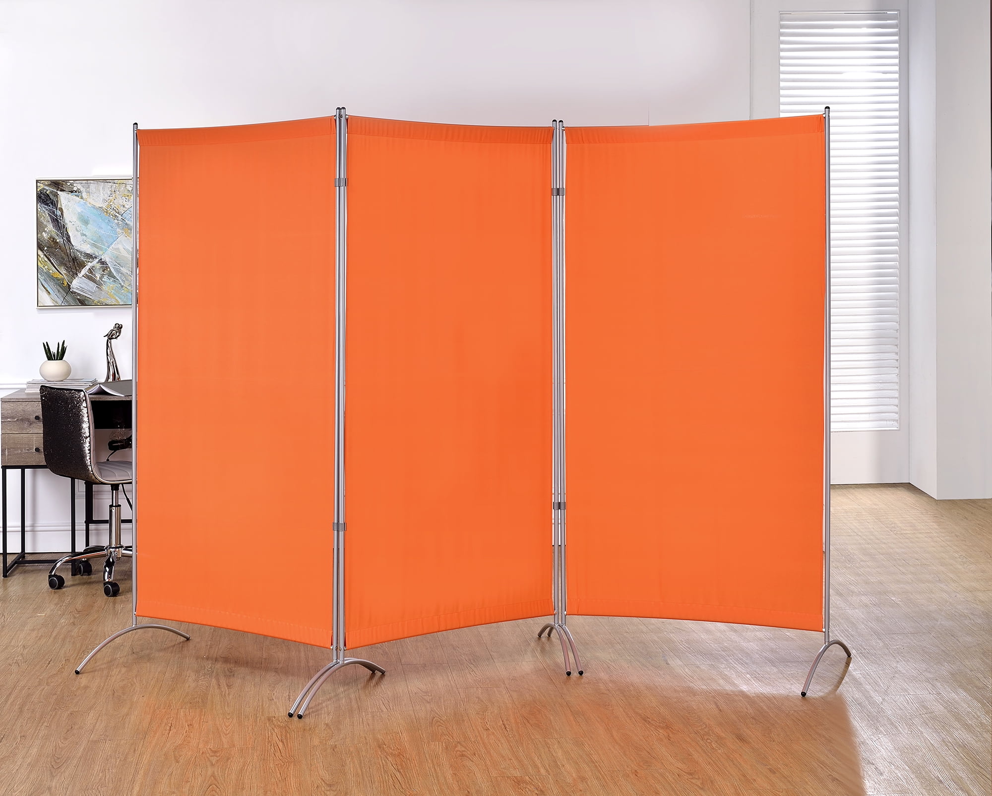 Proman Products Galaxy Indoor 3 Panel Room Divider, 71" Tall, Orange