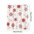 thumbnail image 3 of Christmas Shower Curtain, Snowflake Pattern Bathroom Decor with 12 Hooks, Waterproof Polyester Fabric for Bath Tub(Red), 3 of 5