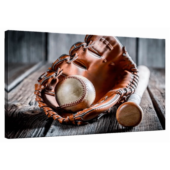 Elephant Stock Baseball Basics Wall Art - Sports Canvas Canvas - 12" x 8"