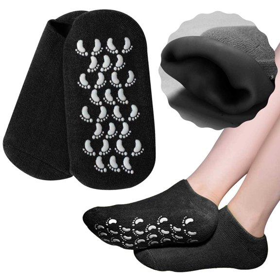 Crack Prevention Gel Socks, Black - Non-Slip Moisturizing Gel Socks, Silicone Foot Care for Cracked Heels & Rough Skin (Women & Men), Foot Masks Easter Mother'S Day Base Care Makeup Organizers