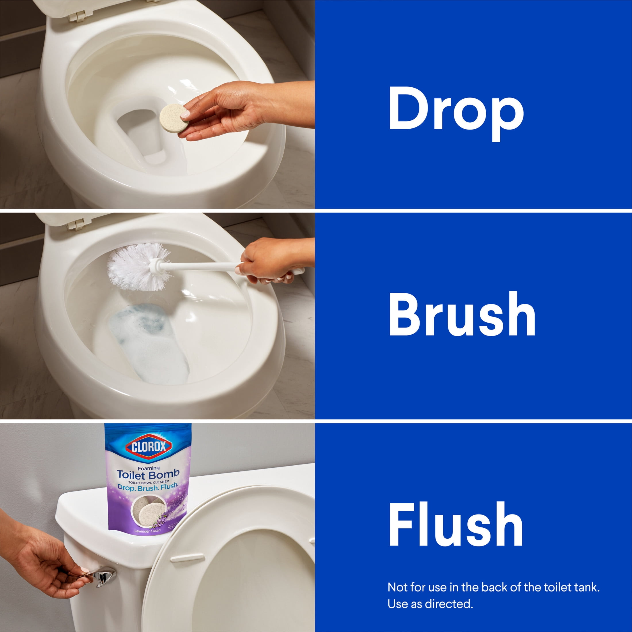 (6 pack) Clorox Foaming Toilet Bomb Toilet Bowl Cleaner, Bleach Free, Lavender Clean, 5 Count