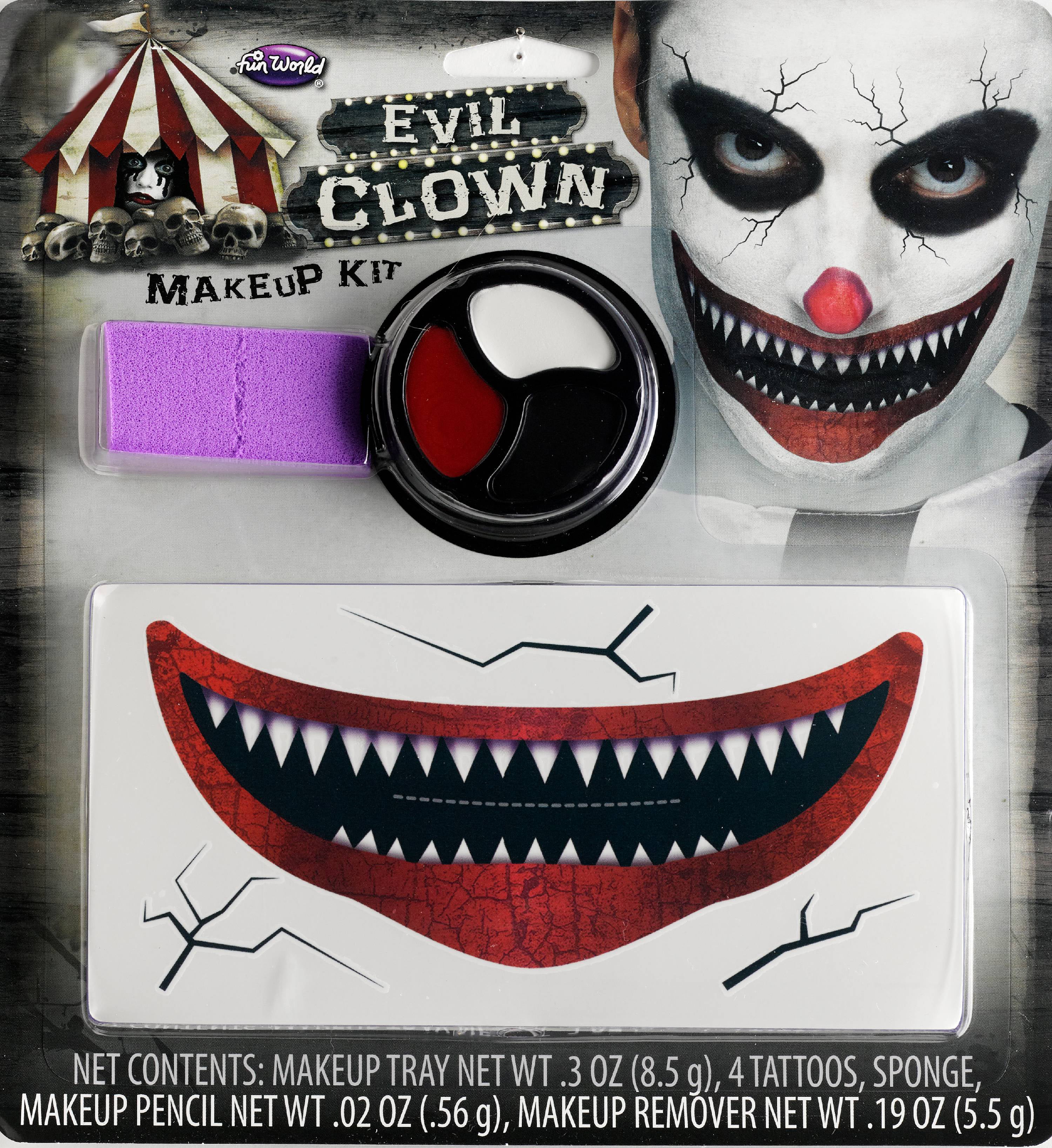 Evil Killer Clown Make Up Kit Halloween Face Paints Face Dress Accessory 