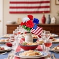thumbnail image 4 of Yhmxh Patriotic Artificial Flowers with USA Flag, Memorial BouquetRed White and Blue Cemetery Flowers for Grave, 4th of July Memorial Day Independence Day Veterans Home Decoration, 4 of 6