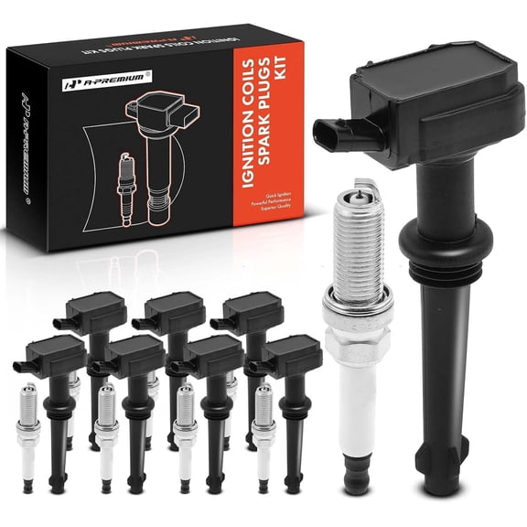 A-Premium Set of 8 Ignition Coil Pack and Iridium Spark Plugs Compatible with Land Rover Range Rover 2010-2012, LR4 2010-2013, Range Rover Sport 2010-2013 & Jaguar XF, XJ, XK, XFR, XKR, XKR-S
