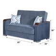 thumbnail image 3 of Beyan Signature Zurich 65" Chenille Convertible Sleeper Loveseat in Grayish Blue, 3 of 3