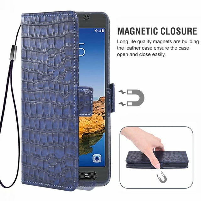 Case for Samsung Galaxy S7 Active, Mobile Phone Case with Card Holder Stand Flip Protective Case -Blue
