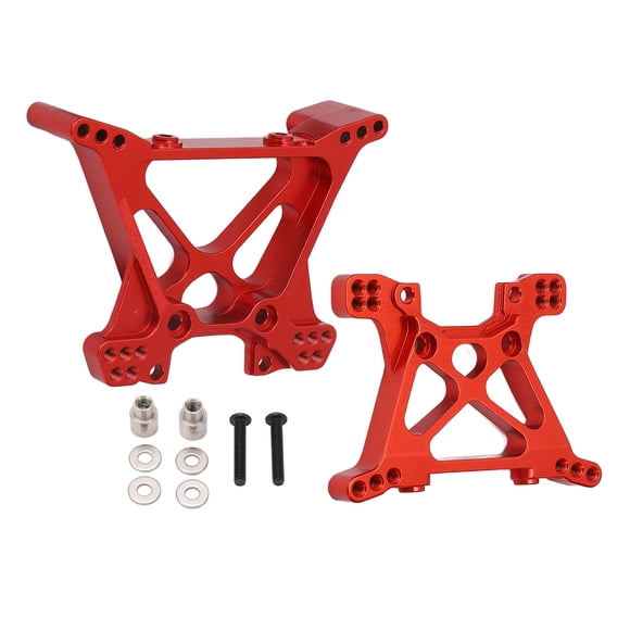 ATTOE RC Shock Tower Aluminum Alloy High Strength Front Rear Shock Tower Board for TRAXXAS SLASH 1/10 Remote Control Car Red-3607