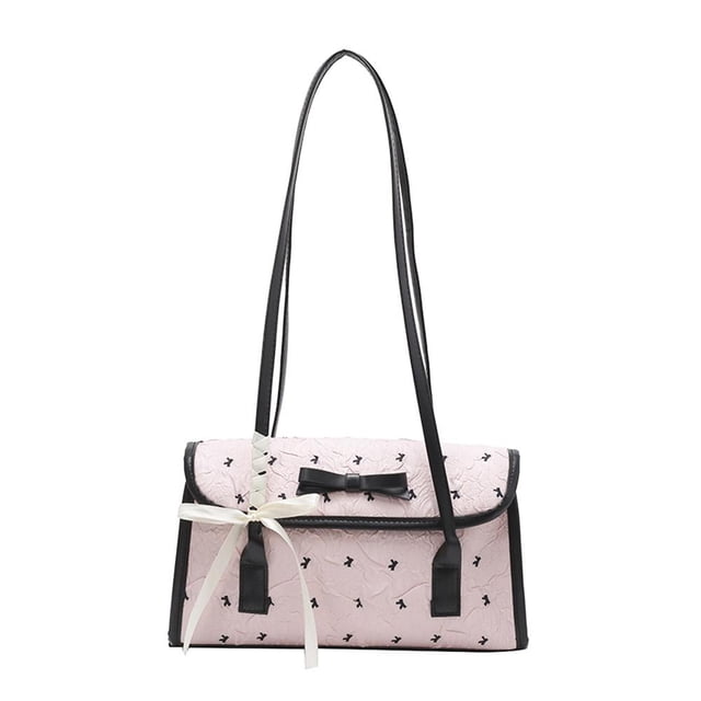 Sac à Main Tendance avec Nœud Décoratif et Poignée Supérieure, Sacoche en Matériau Souple avec Courroie Ajustable, Grand Fourre-Tout
