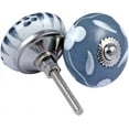 thumbnail image 4 of 12 Door Knobs Grey Gray & White Cream Creme Rare Hand Painted Ceramic Knob Kitchen Cabinet Drawer Pull Puller (12 Grey), 4 of 6