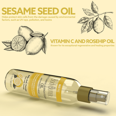 Skin Toning & Brightening Oil with Vitamin C and Rosehip Seed Oil