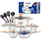 thumbnail image 1 of Flavor Kitchen Batería de Cocina 16 Piezas | Sartenes Antiadherentes y de Acero Inoxidable Quirúrgico | Juego de Ollas y Sartenes | Apto para Inducción, Horno y Lavavajillas | Libre de PFOA y PTFE, 1 of 8