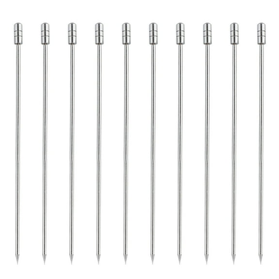 10Pcs Metal Cocktail Picks,Stainless Steel Reusable Toothpicks Skewer, Stainless Steel Cocktail Picks for Drinks Accessories Gift