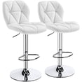 thumbnail image 2 of Yaheetech Tabourets de Bar Ensemble de 2 Tabouret de Comptoir Chaises de Bar avec Dossier Hauteur Réglable Pivotant Tabourets de Bar Hauts Moderne Cuir PU, Blanc, 2 of 15