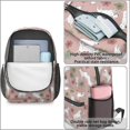 thumbnail image 4 of Bull Terrier and Leaves Pink Pattern 17" Waterproof Oxford School Backpacks for Teens, S-Shape Padded Straps, for School, Travel, Hiking, Camping, 4 of 5