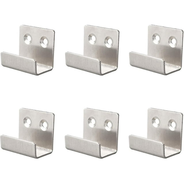 Hanger Wall Hook Stainless Steel Tile Display Wall Hanger Heavy Duty Fixing Bracket Photo Frame Fixing Bracket(silver)(6pcs)