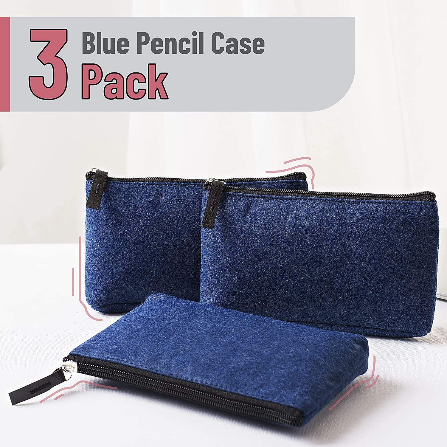 Pencil Bag Small Nylon Blue