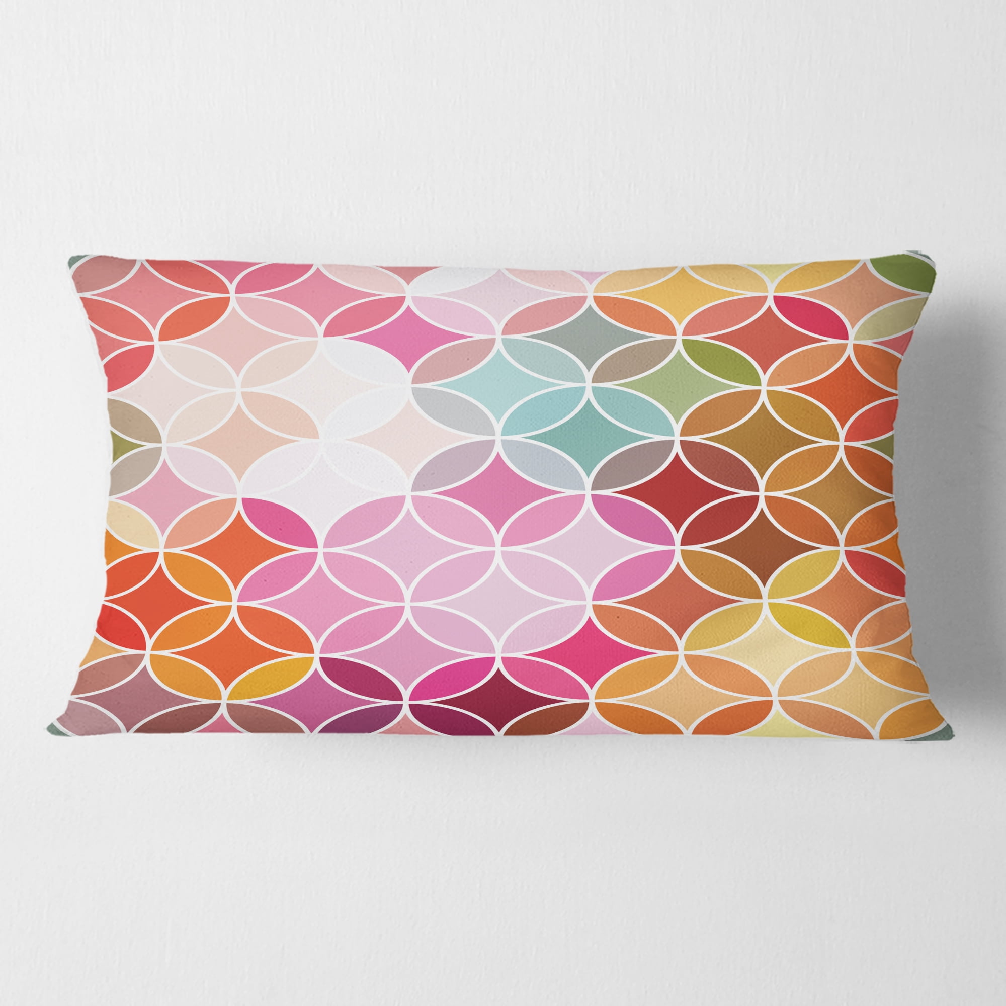 Designart Geometrical Retro Design II' Mid-Century Modern Throw Pillow - 12x20