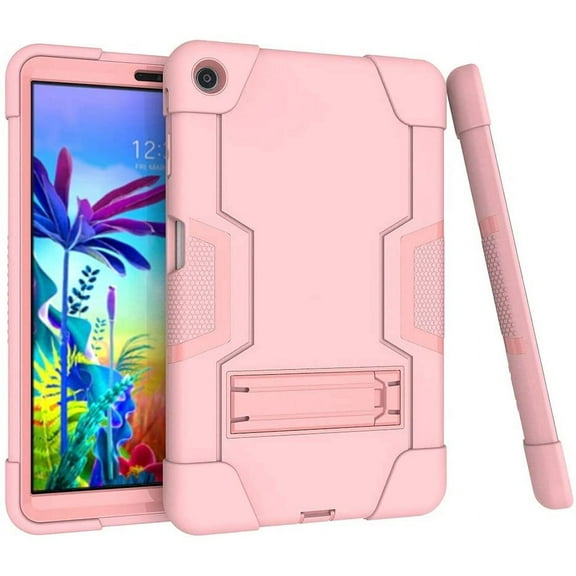 Mignova For LG G Pad 5 10.1 inch With A Screen Protector ,Hybrid Shockproof Anti-Impact Cover And Tempered Glass HD Clear Screen Protector For LG G Pad 5 10.1 inch(Rose Gold  1 Pcs)