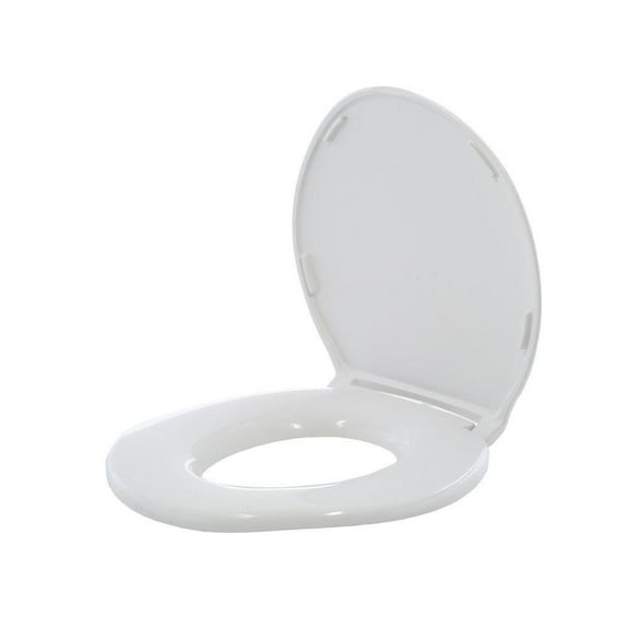 Big John Products 6W Big John 6-W Oversized Seat with Cover - for Round Or Elongated Toilet Bowls - Weight Capacity 800 Pounds - White, Large CA2