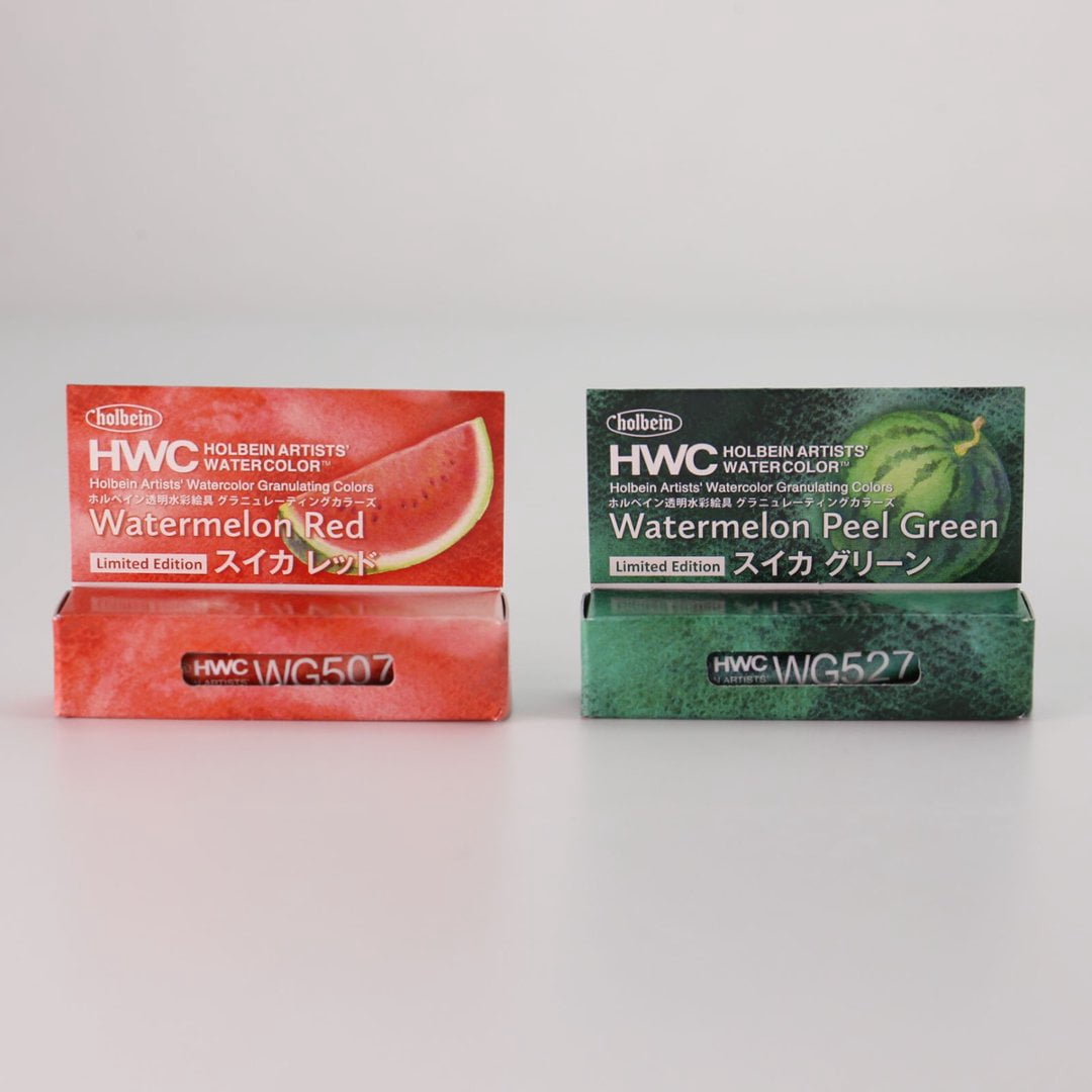 Holbein Artist Watercolor - Limited Edition Watermelon Duo Set (Watermelon Red WG507 & Watermelon Peel Green WG527)