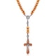 thumbnail image 2 of Collar de rosario de madera de olivo Rosario católico Cruz de cuentas de madera Rosario hecho a mano Cadena de madera Collar de cruz de madera de olivo con bolsa de franela para hombres y mujeres, 2 of 5