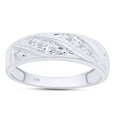 thumbnail image 6 of AFFY White Natural Diamond Cluster Engagement & Wedding Trio Band Ring Set In 10k White Gold (0.33 Cttw), 6 of 9