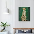thumbnail image 4 of ARISTURING Funny Yellow Cheetah Green Background Canvas Painting Framed Wall Art Decor for Living Room Bedroom, Retro Cheetah Art Canvas Poster Wall Prints Decorative Gift, 4 of 5