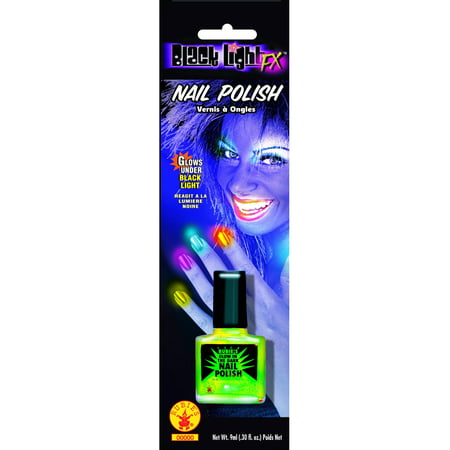 80s Rock Star Punk Princess Neon Green Fingernail Black Light Glow Nail Polish