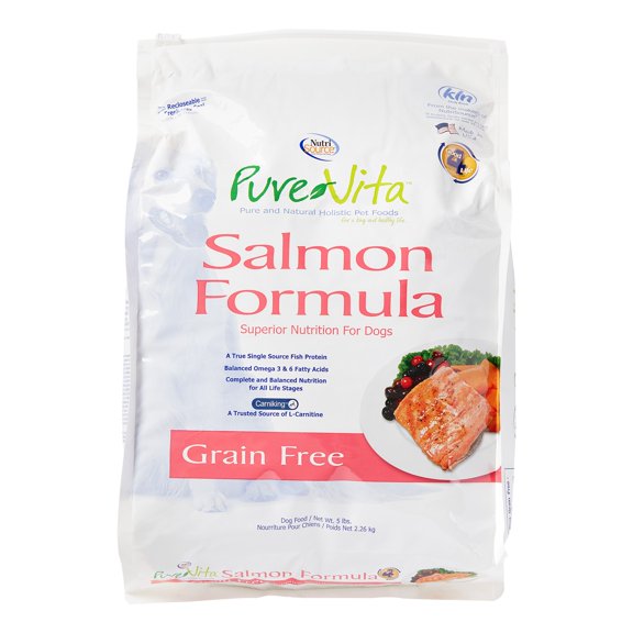 Pure Vita Grain-Free Salmon Dry Dog Food, 5 Lb