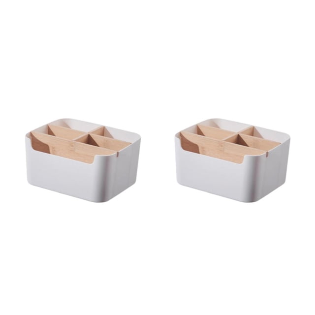 Caja de almacenamiento de plástico Wosthever organizador 2Conjunto blanco Cuadrado
