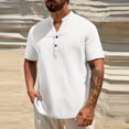 thumbnail image 1 of pstuiky Camisas casuales de manga larga para hombre, Camisas de manga larga con cuello alto y botones sólidos para hombre tops de invierno para hombre xxl, 1 of 7