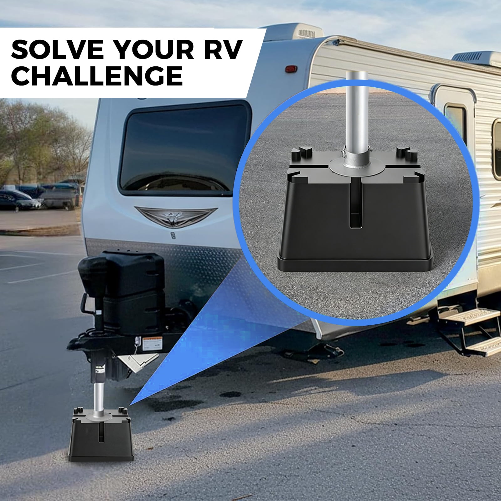 Trailer Jack Block, 2 Packs RV Camper Stabilizer Blocks with Bag for Travel Trailer, Use for Any Tongue Jack, Post, Foot, 5th Wheels, Round