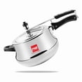 thumbnail image 1 of Kitchenmate Belly Aluminium Pressure Cooker With Inner Lid - 5.5 Liters, Silver, 4mm Thickness | Heavy Gauge Gas Stove Cooker With Glossy Finish - Durable, Heat Resistant, 1 of 5