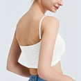 thumbnail image 4 of SHENGYUAN Sports Bras for Women High Support Large Bust Women's Solid Color Casual Wear With Anti Stray Light Short Exposed Navel Strap Chest Pad As A Base and Wearing Straight Neck Top Vest White,M, 4 of 4