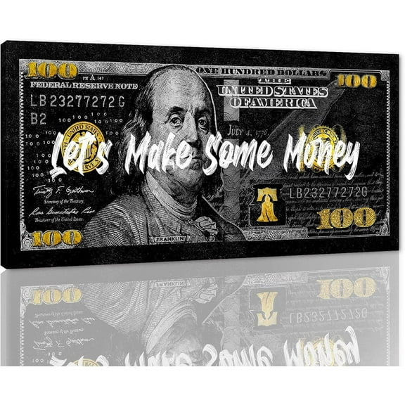 Aaheei 1 Panels Dollar Skull Modern Art Canvas Poster And Prints Creative Money 100 Dollars Bill Picture Wall Decor Paintings Prints for Living Room Bedroom Bathroom Decor Ready to Hang