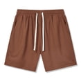 thumbnail image 6 of HOOMEUMY Men's Summer Sports Running Sweat Shorts with Pockets Drawstring Elastic Waist Loose Fit Beach Shorts Solid Color Athletic Shorts Brown XXL, 6 of 7