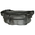 thumbnail image 7 of Large Black Solid Leather Waist Fanny Pack Belt Bag Travel Hip Purse Mens Womens Marshal, 7 of 7