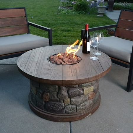 Silver Rock Lp Gas Fire Pit Walmart Com