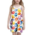 thumbnail image 2 of ATOGUTA Girls Princess Dress Casual Summer Spaghetti Straps Easter Romper Dresses with Pockets for Kid Size 3T-10. Multicolor, 2 of 6